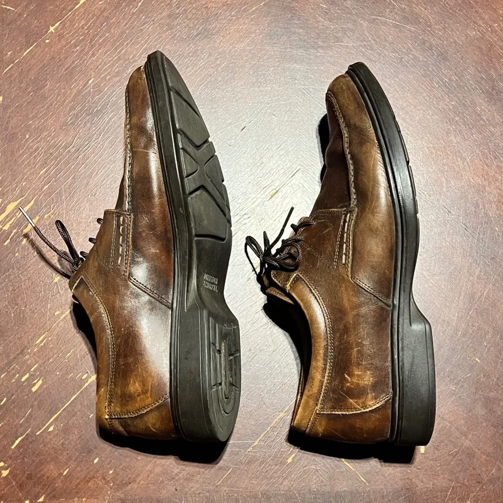 Johnston & Murphy Mens Brown Leather Moc Oxfords Made in Italy 20-5178 Size 9.5